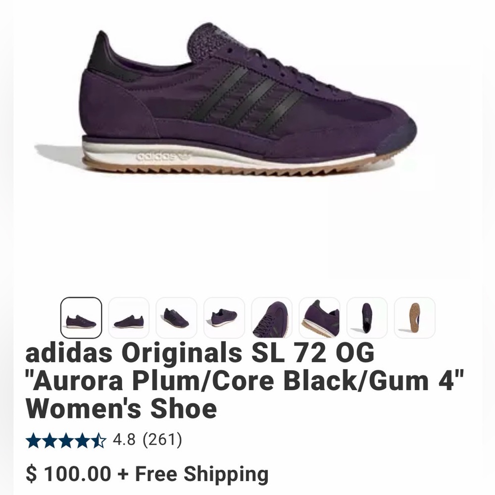 adidas SL 72 OG Women's Sneaker - Plum and Black